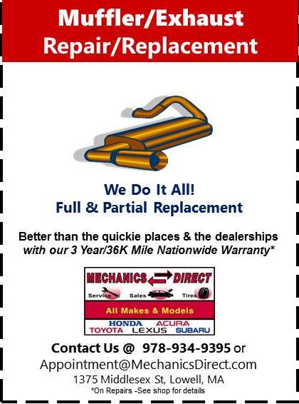 Muffler/Exhaust Repair or Replacement** Muffler/Exhaust Repair or Replacement**